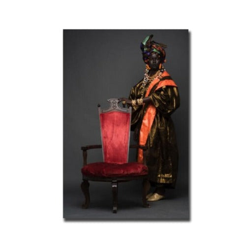 African Woman with Traditional Wear Canvas Art