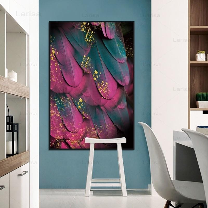 Fuchsia Feather Canvas Art