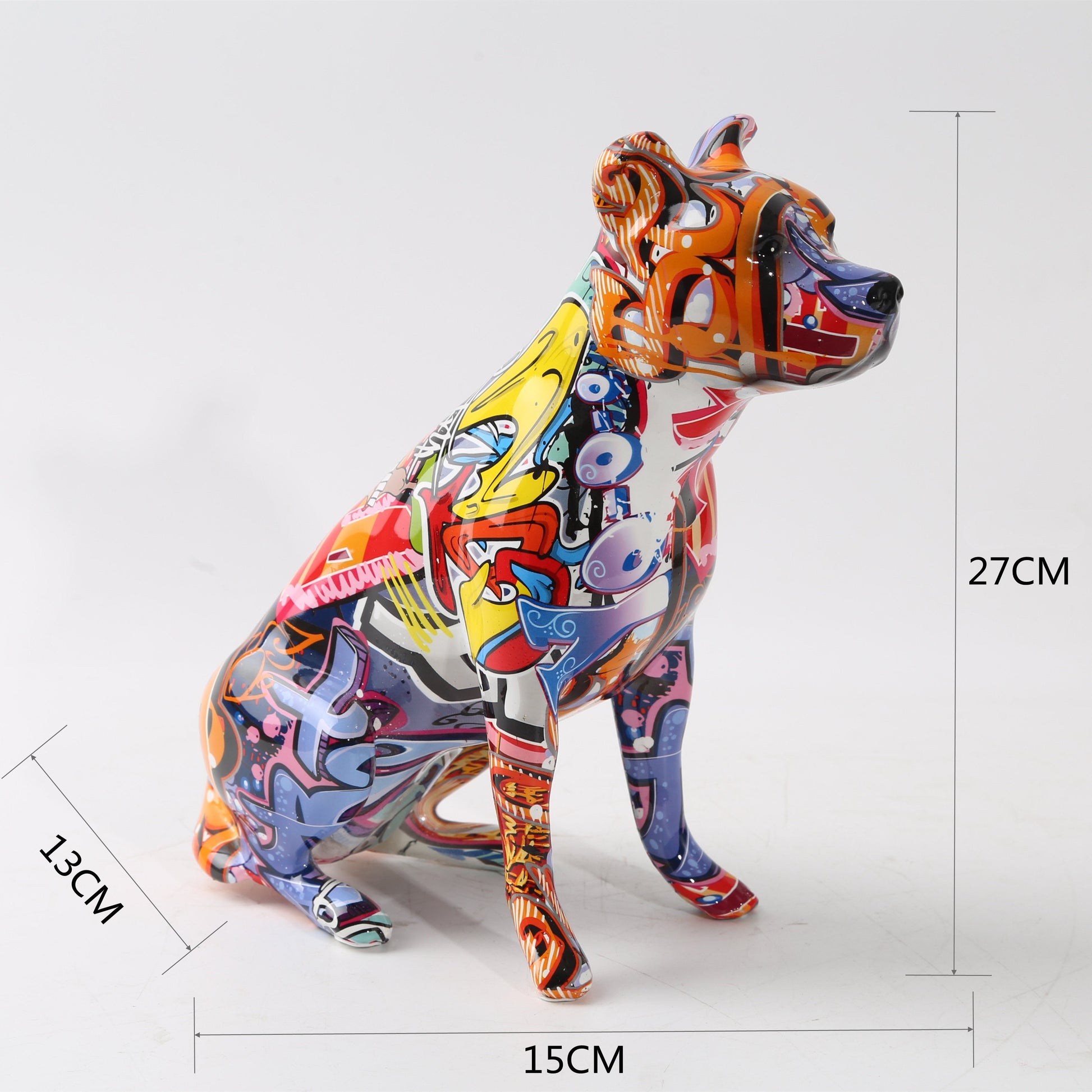 Graffiti Staffordshire Bull Terrier Resin Statue