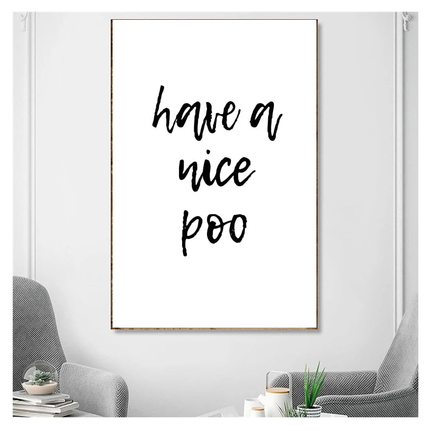 Rock and Roll Have A Nice Poo Bathroom Canvas Art