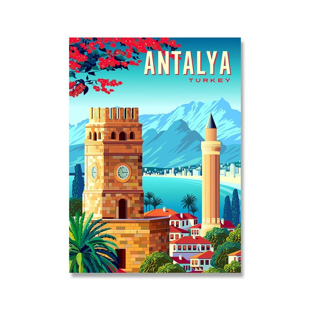 Travel Cities Poster Canvas Art