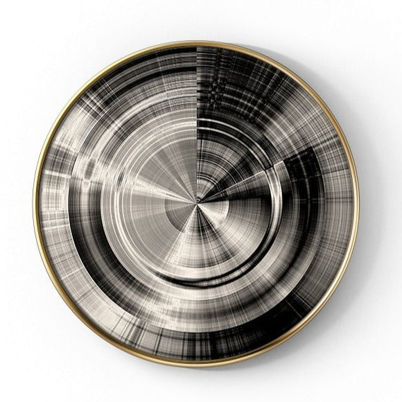 Industrial Abstract Round Canvas Art