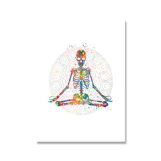 Skeleton Work Out Canvas Art