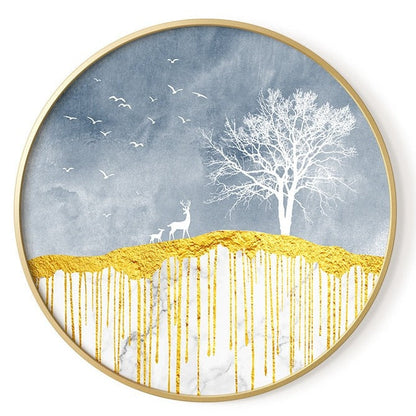 Abstract Marble Round Canvas