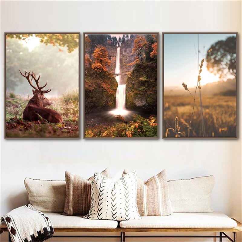 Autumn Grassland Africa Landscape Canvas Art