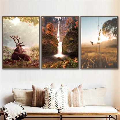 Autumn Grassland Africa Landscape Canvas Art