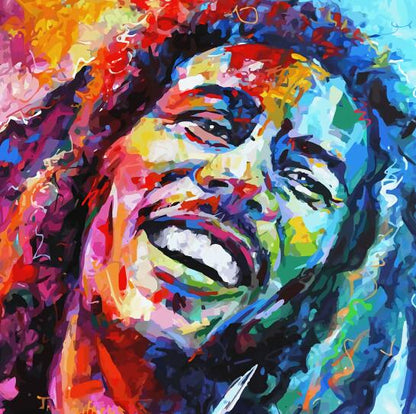 Bob Marley Colorful Canvas Art