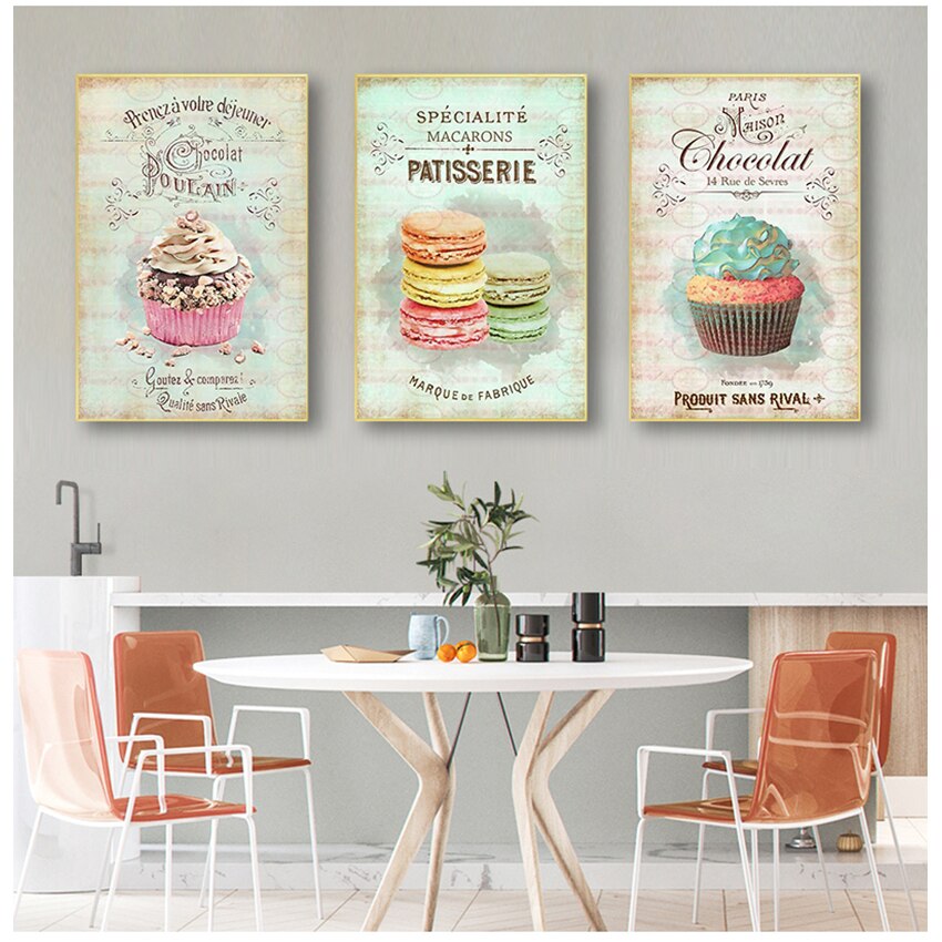 Macaroon Cupcake Canvas Art