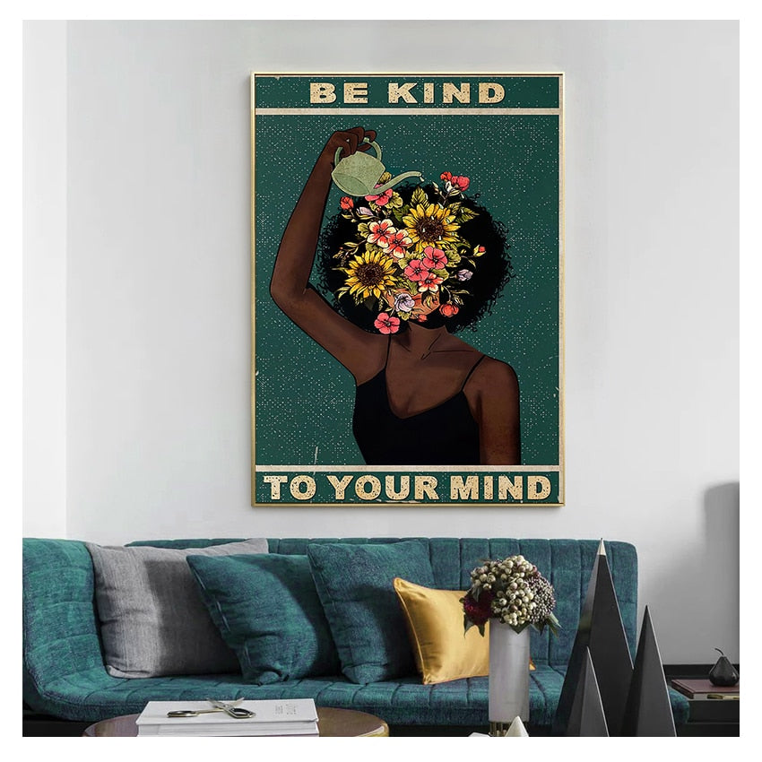 Be Kind To Your Mind Motivational Canvas Art