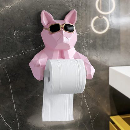 Pig Cat Paper Holder Statue