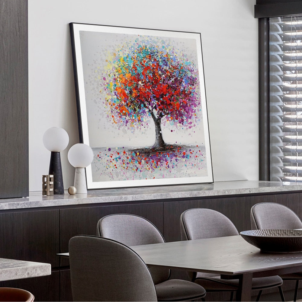 Abstract Trees Landscape Oil Painting Canvas Art