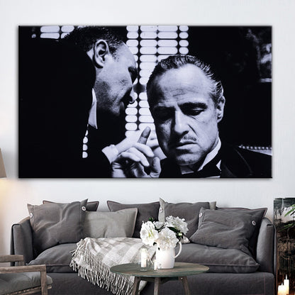 Black and White Man on Couch Canvas Art