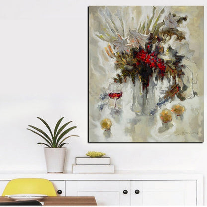 Flowers in Vase Oil Painting Canvas Art