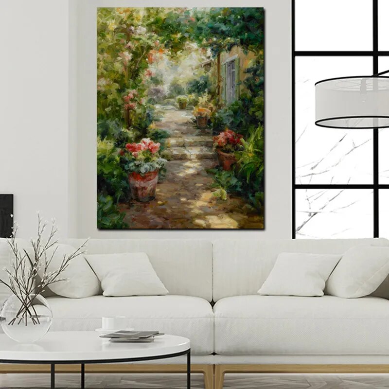 Garden House Oil Painting Large Canvas Art