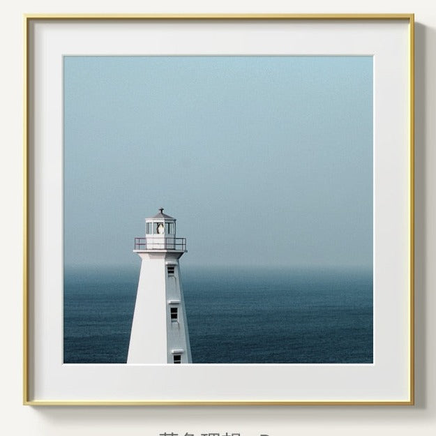 Blue Sky Sea Lighthouse Clouds Canvas Art