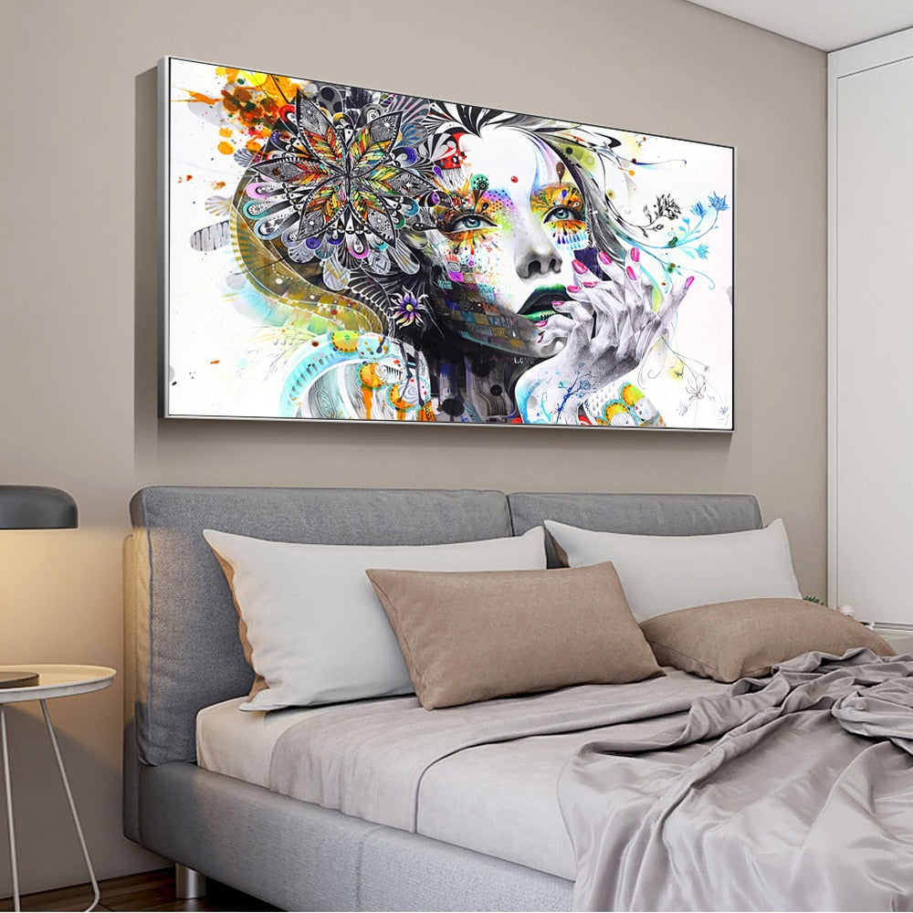 Flower Girl Graffiti Canvas Art