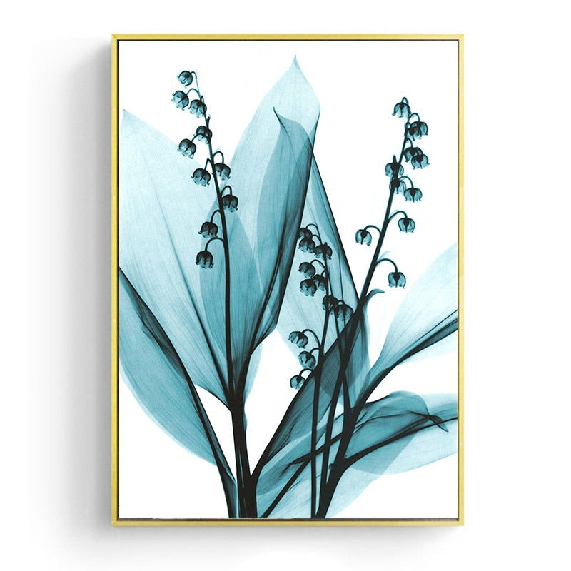 Blue Floral Canvas Art