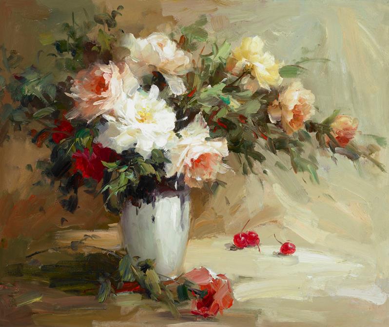 Flowers in Vase Oil Painting Canvas Art