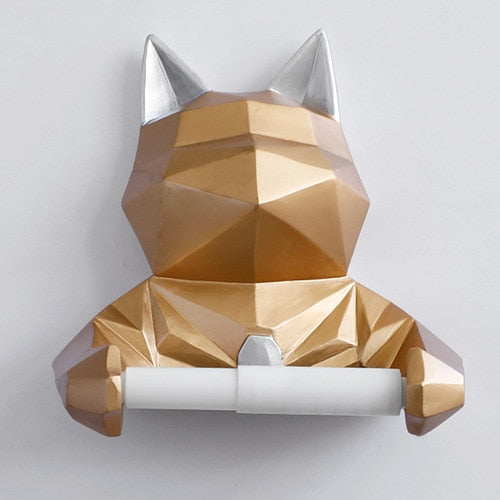 Pig Cat Paper Holder Statue