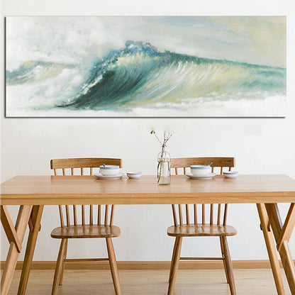 Green Ocean Sea Waves Seascape Wall Art Canvas