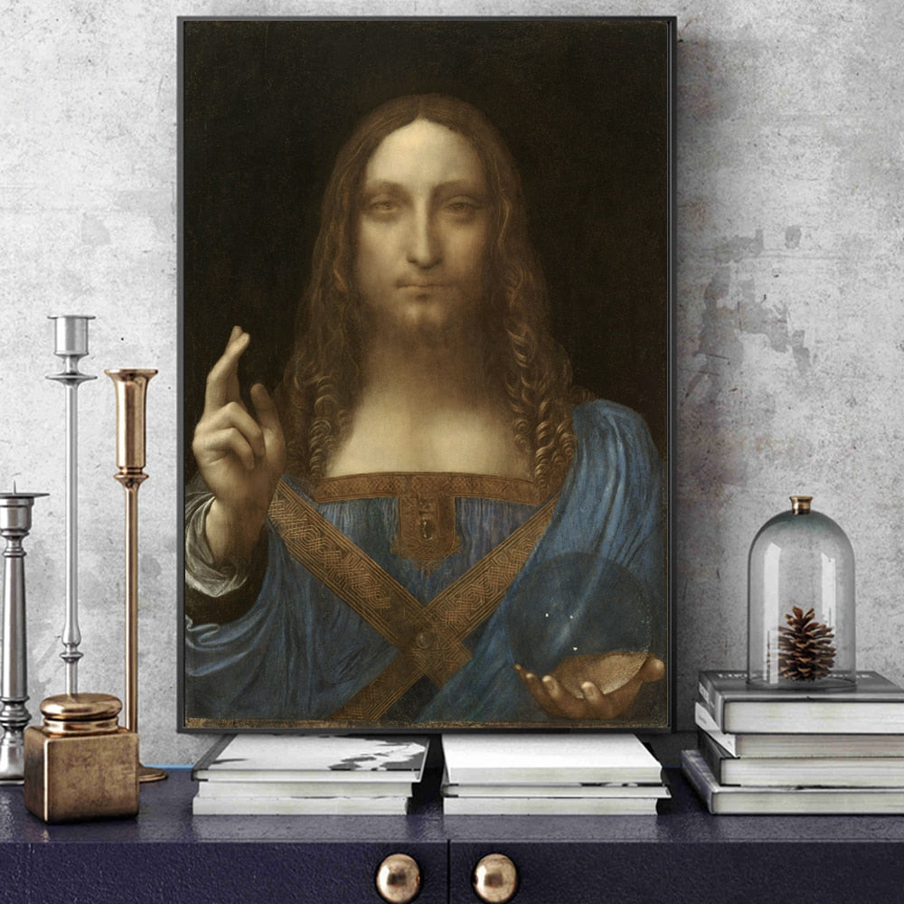 Salvator Mundi By Leonardo Da Vinci Wall Art Canvas