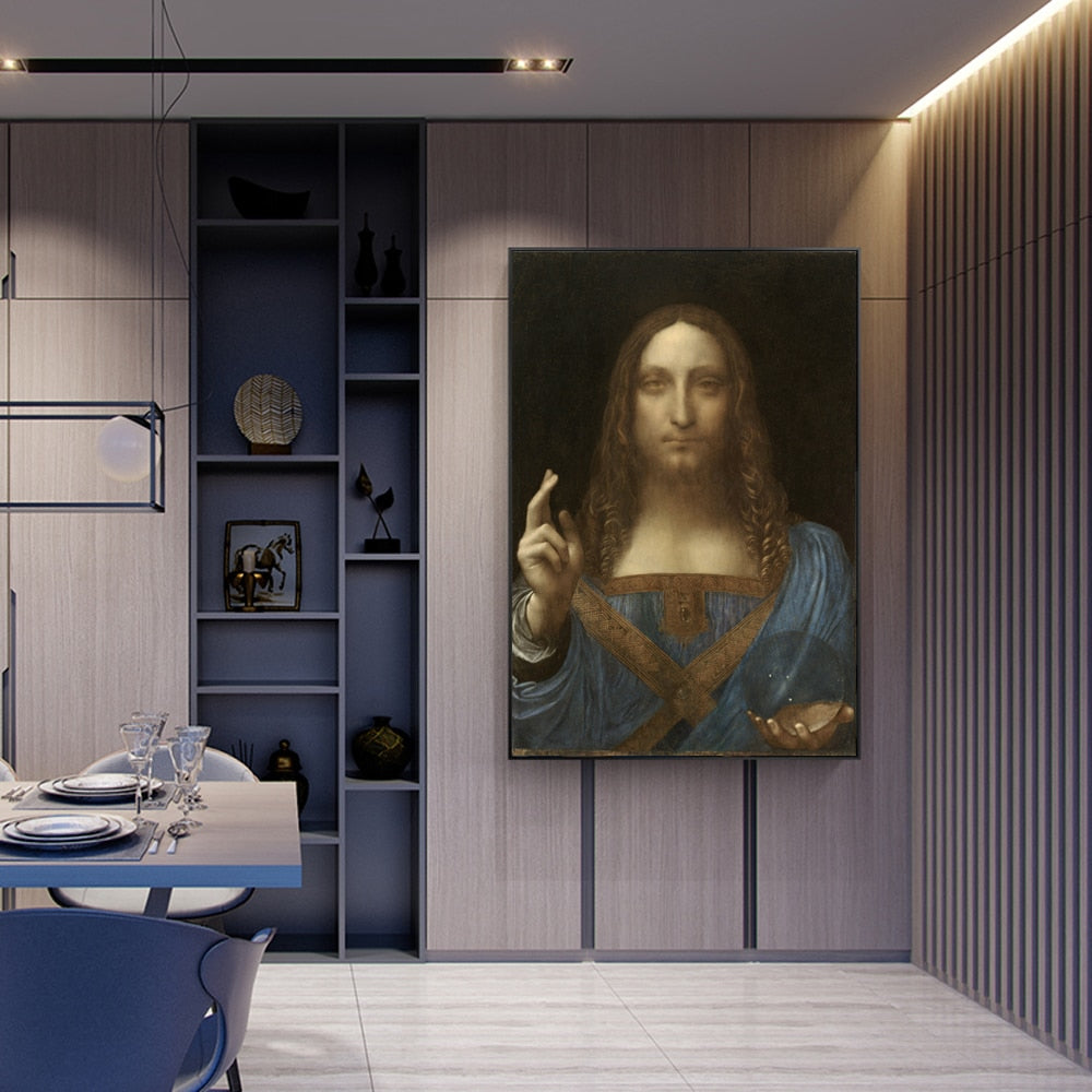 Salvator Mundi By Leonardo Da Vinci Wall Art Canvas