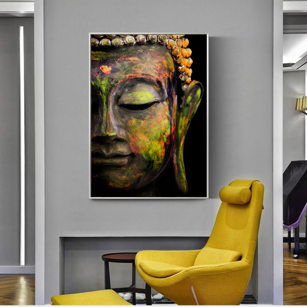 Buddha Face Wall Art Canvas