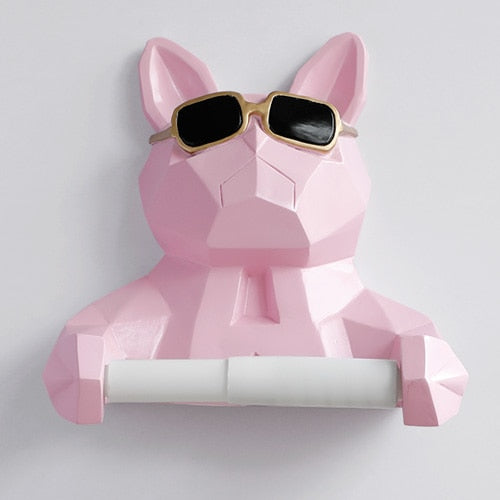 Pig Cat Paper Holder Statue