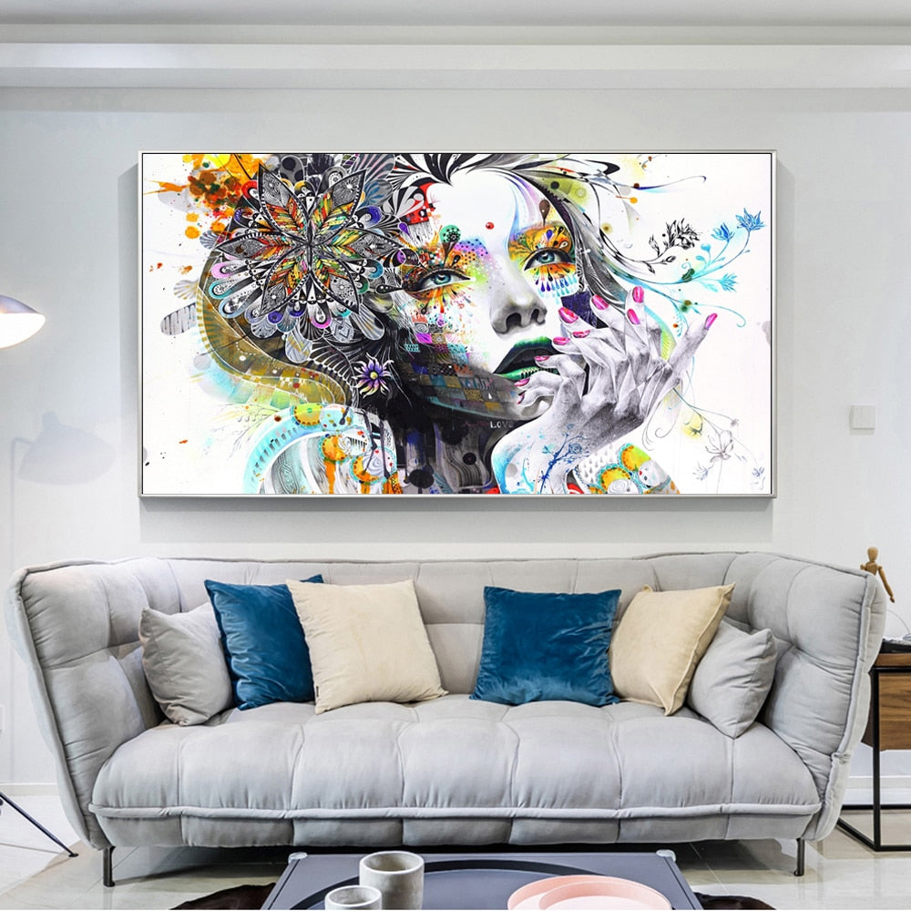 Flower Girl Graffiti Canvas Art