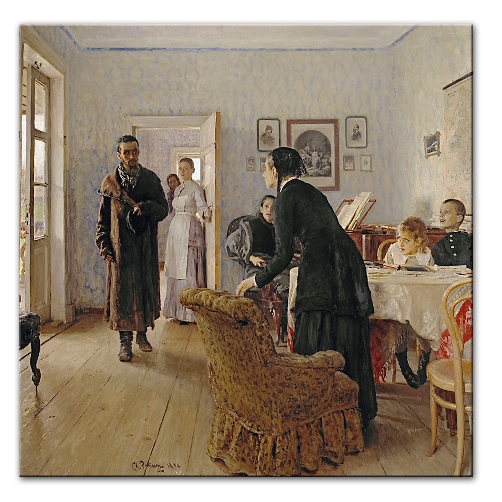 Unexpected Homecoming by Ilya Repin Canvas Art