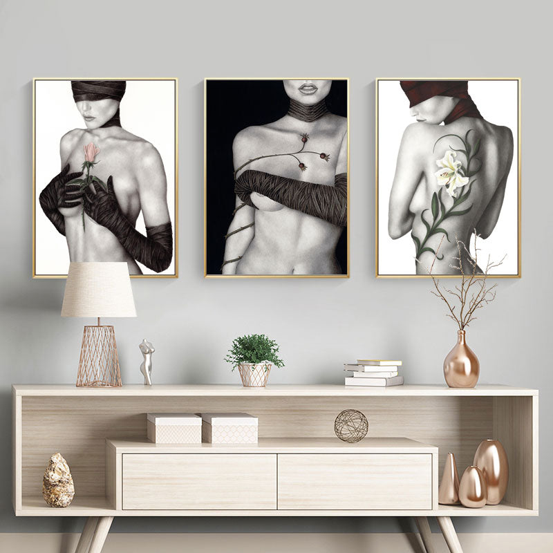 Black and White Sexy Lady Canvas Art