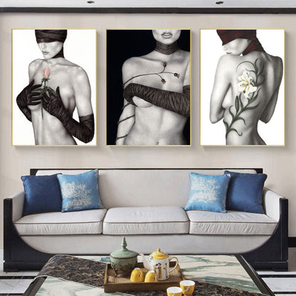 Black and White Sexy Lady Canvas Art