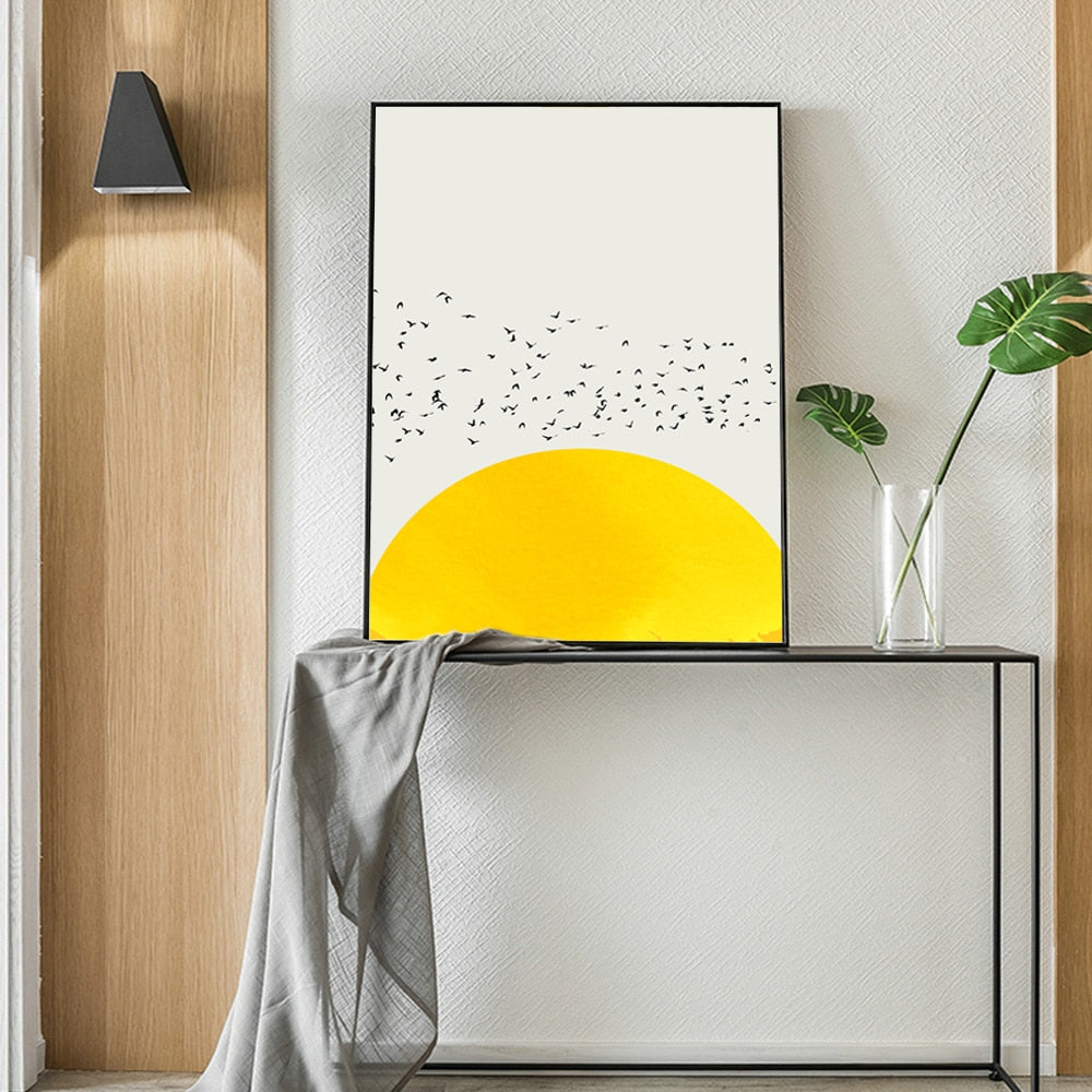 Birds Above the Sun Canvas Art