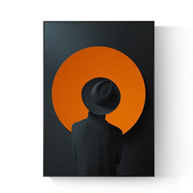 Abstract Man with Black Hat Canvas Art