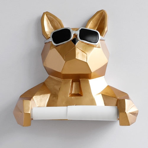 Pig Cat Paper Holder Statue