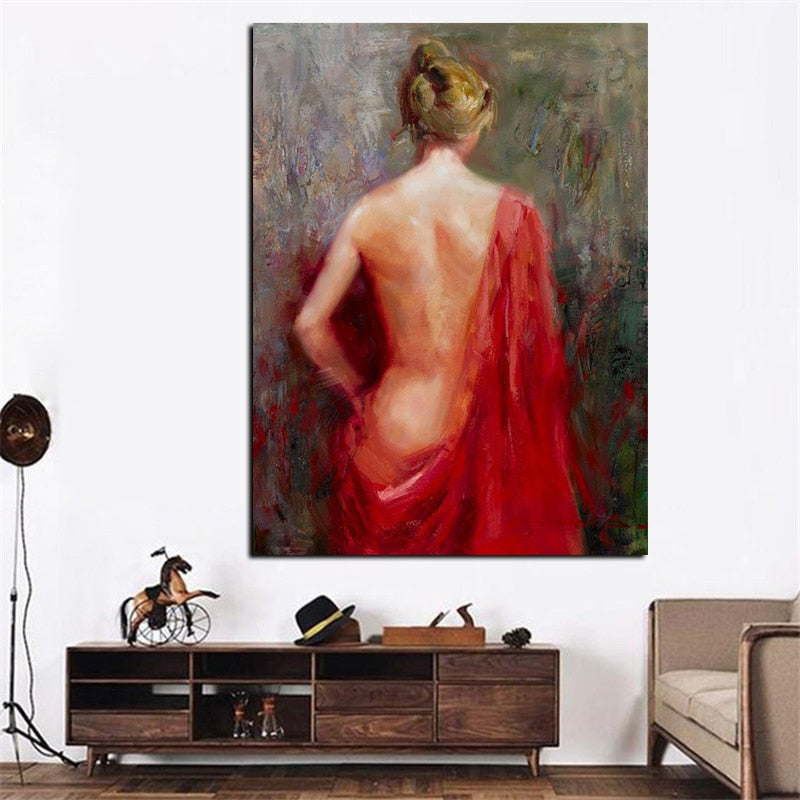 Sexy Woman Portrait Oil Painting Canvas Art