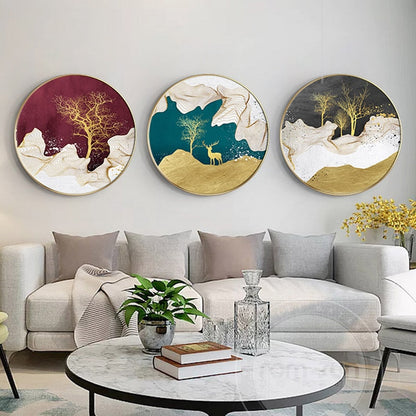 Abstract Marble Round Canvas