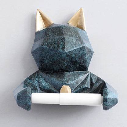 Pig Cat Paper Holder Statue