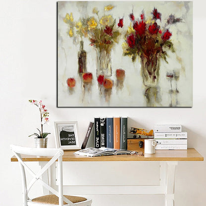 Flowers in Vase Oil Painting Canvas Art