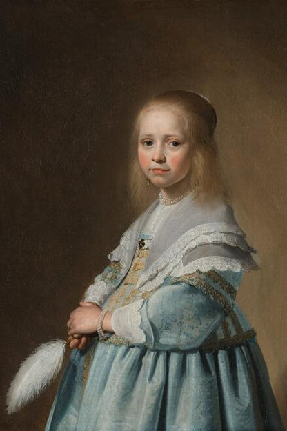 Portrait Of A Girl Dressed In Blue By Johannes Cornelisz Canvas Art