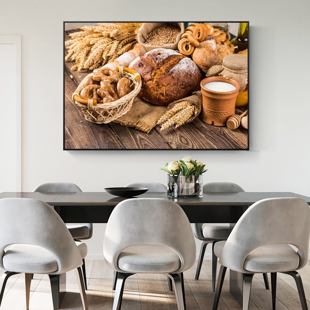 Kitchen Theme Bread Canvas Art