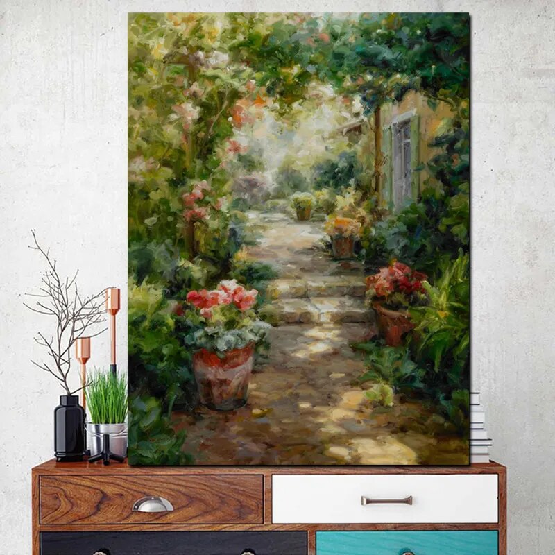 Garden House Oil Painting Large Canvas Art