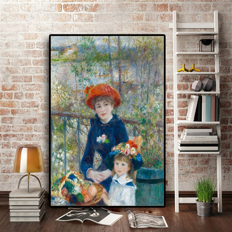 Two Sisters On the Terrace Painting Canvas Art