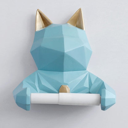 Pig Cat Paper Holder Statue