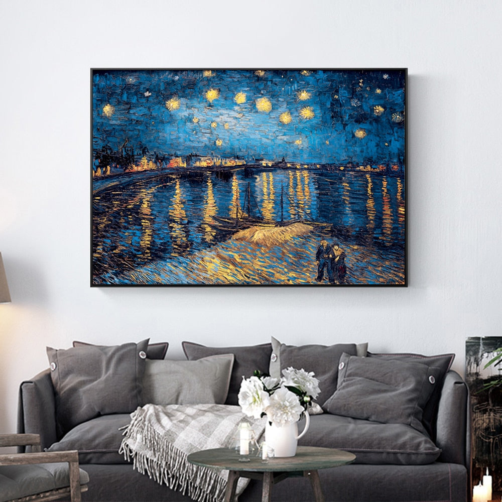 Impressionist Starry Night By Van Gogh Canvas Art