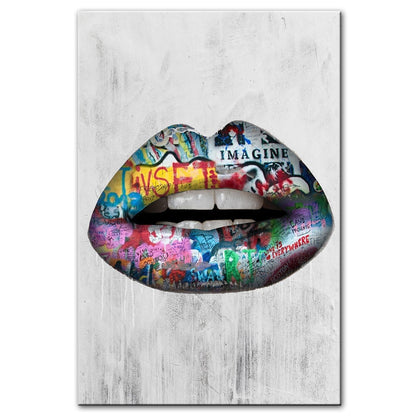 Abstract Sexy Lips Wall Art Canvas