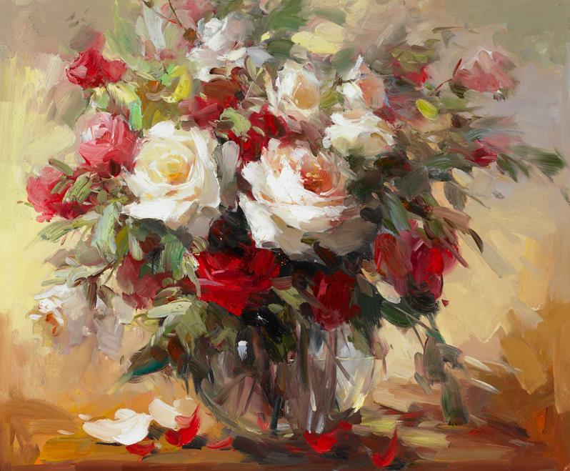 Flowers in Vase Oil Painting Canvas Art