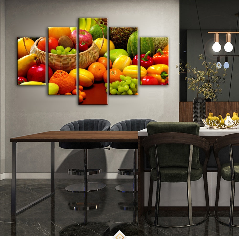 Kitchen Theme Fruits Canvas Art