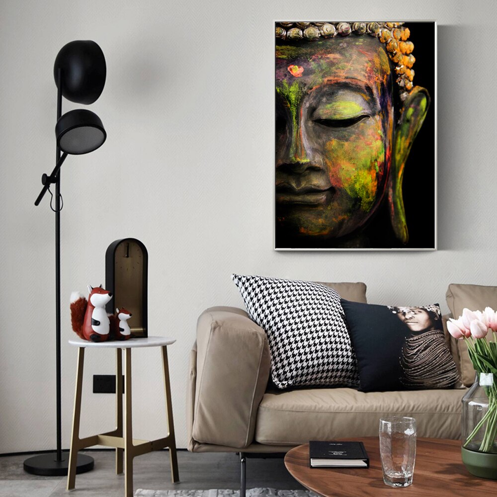 Buddha Face Wall Art Canvas