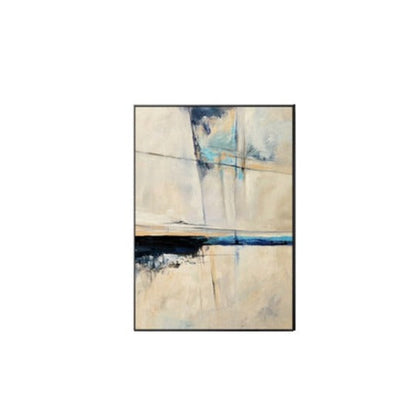 Abstract Blue White Black Canvas Art